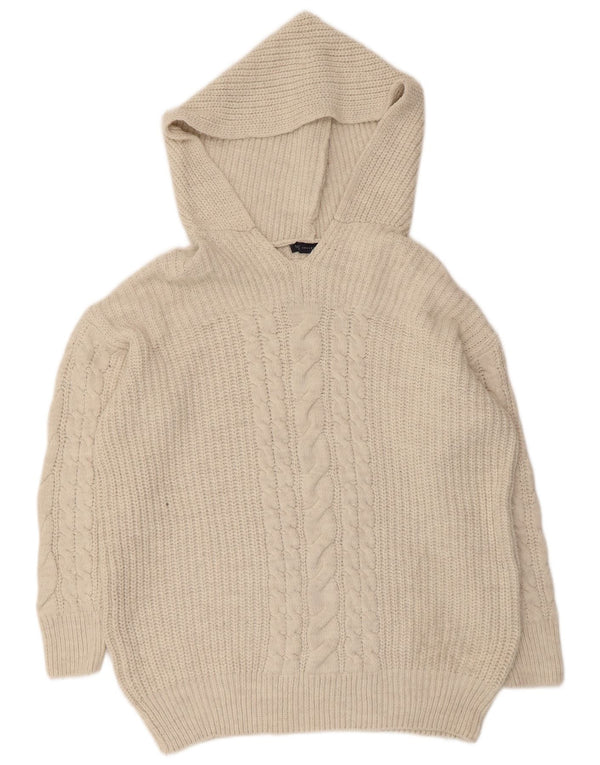 Marks & Spencer oversized sweater med hætte til kvinder UK 10 Small White