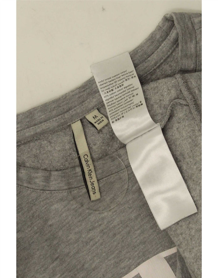 Calvin Klein Jeans Herre Grafisk Sweatshirt Jumper Medium Grå Bomuld