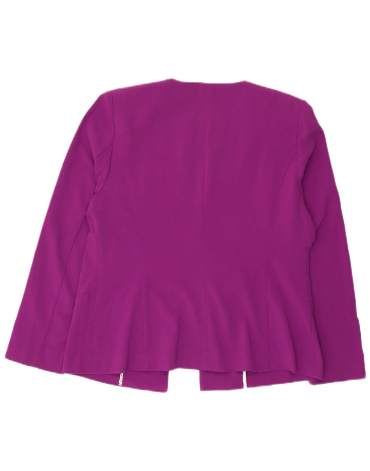 Marks & Spencer Womens Open Blazer Jacket UK 16 Large Purple Polyester