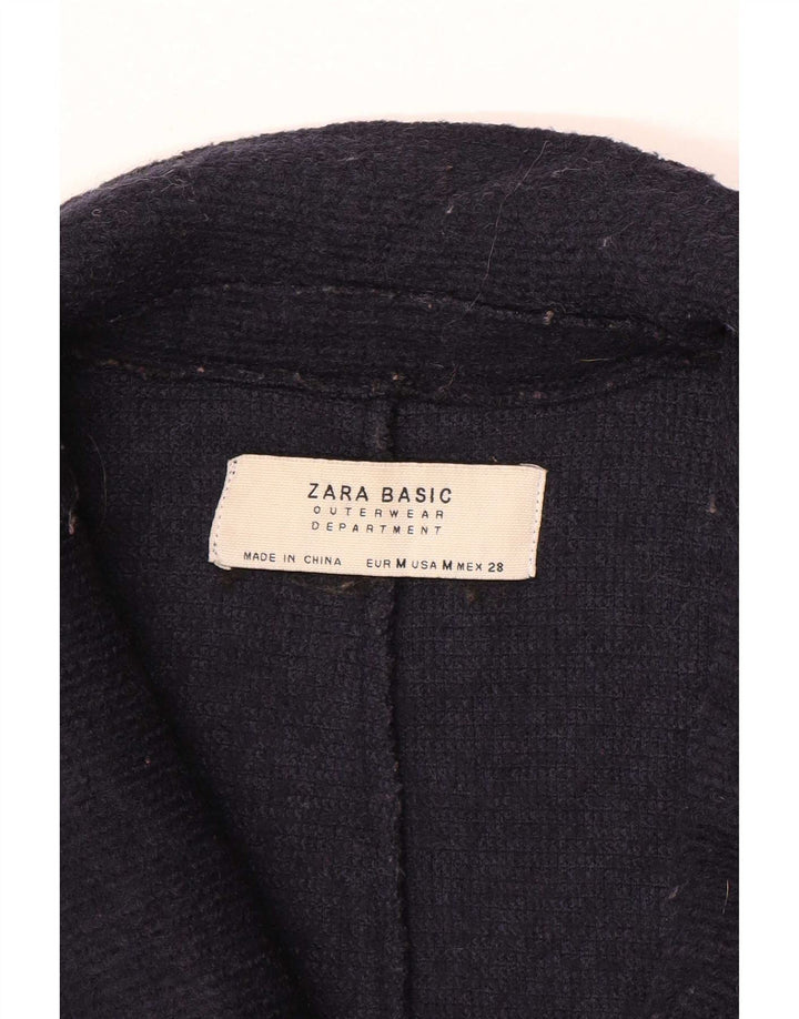 Zara Dame Overfrakke UK 14 Medium Navy Blue