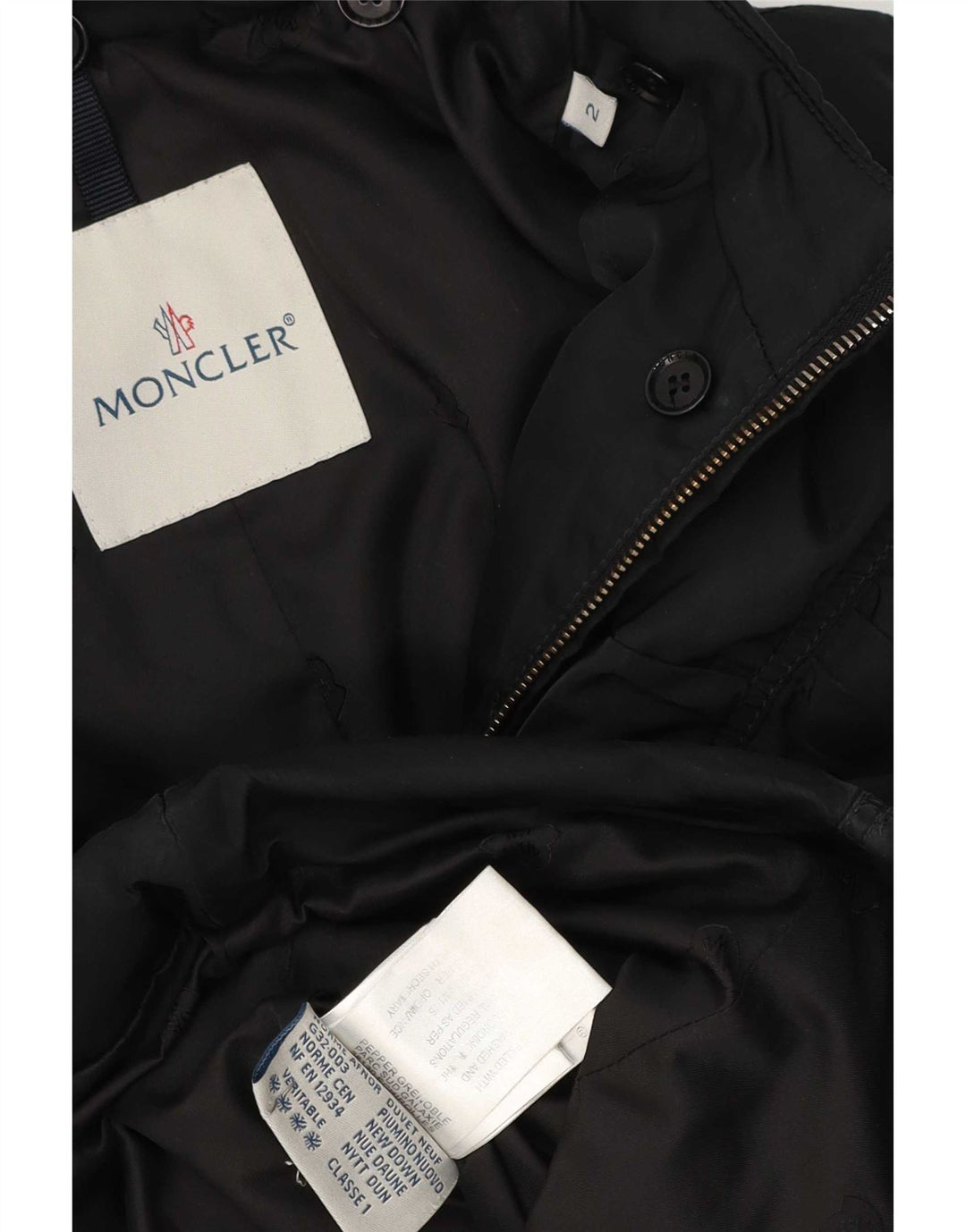 Moncler Dame Polstret Jakke Størrelse 2 Medium Sort Polyester