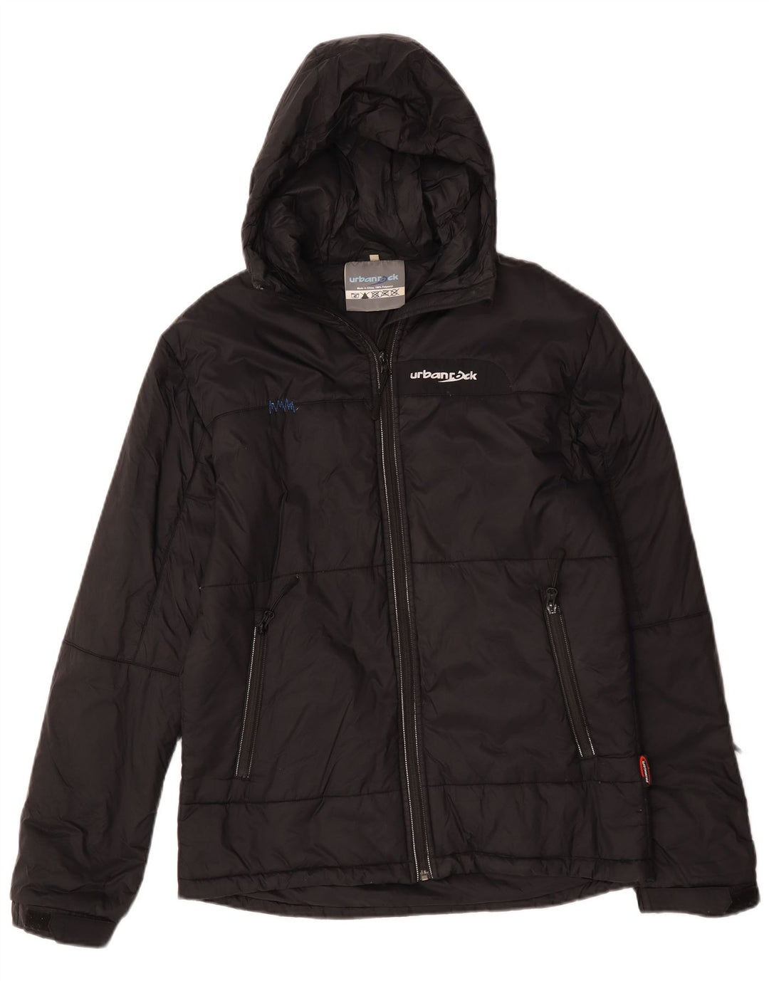 Urbanrock Herre hættepolstret jakke UK 40 Stor sort polyester