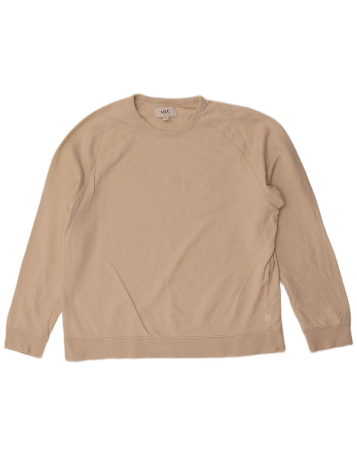 Marks & Spencer Herre Sweatshirt Jumper XL Beige Bomuld