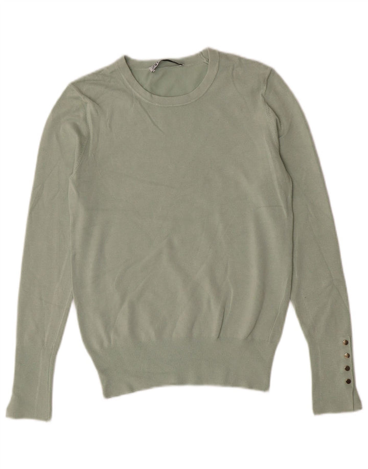 Zara Dame sweater med rund hals DK 12 Medium Grøn viskose