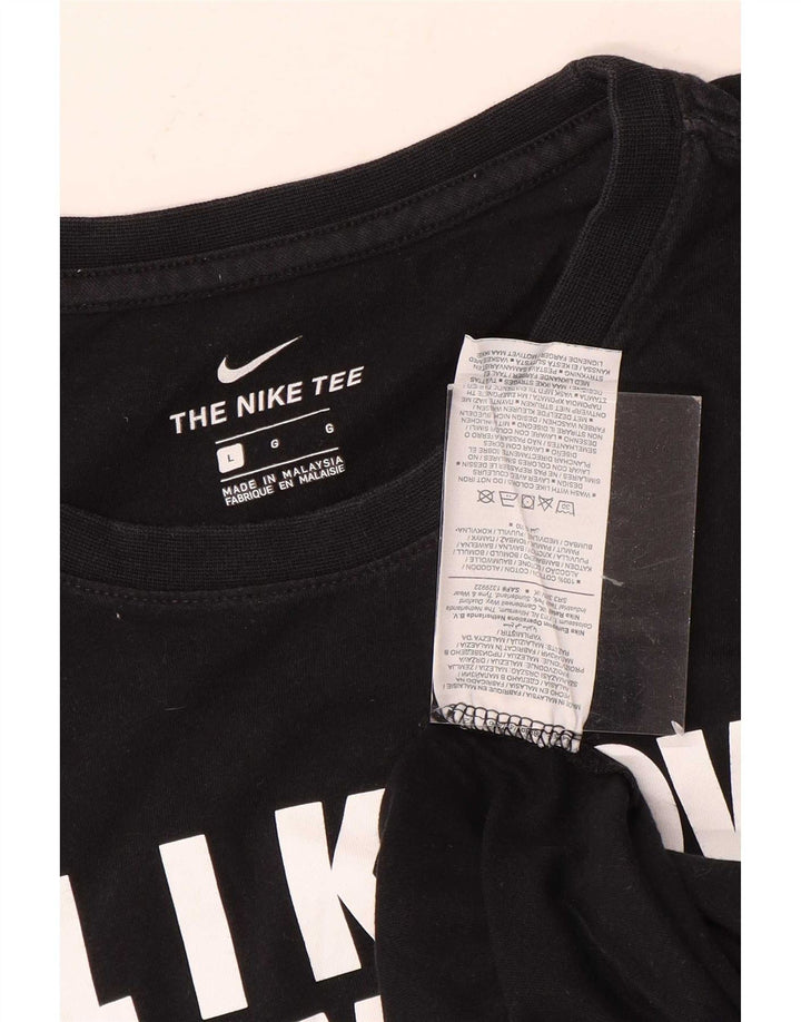 Nike grafisk T-shirt top til mænd, stor sort bomuld