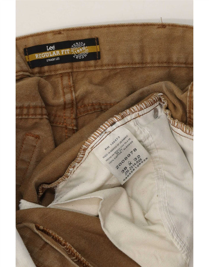 Lee Herre Regular Fit Straight Jeans W38 L32 Brun Bomuld