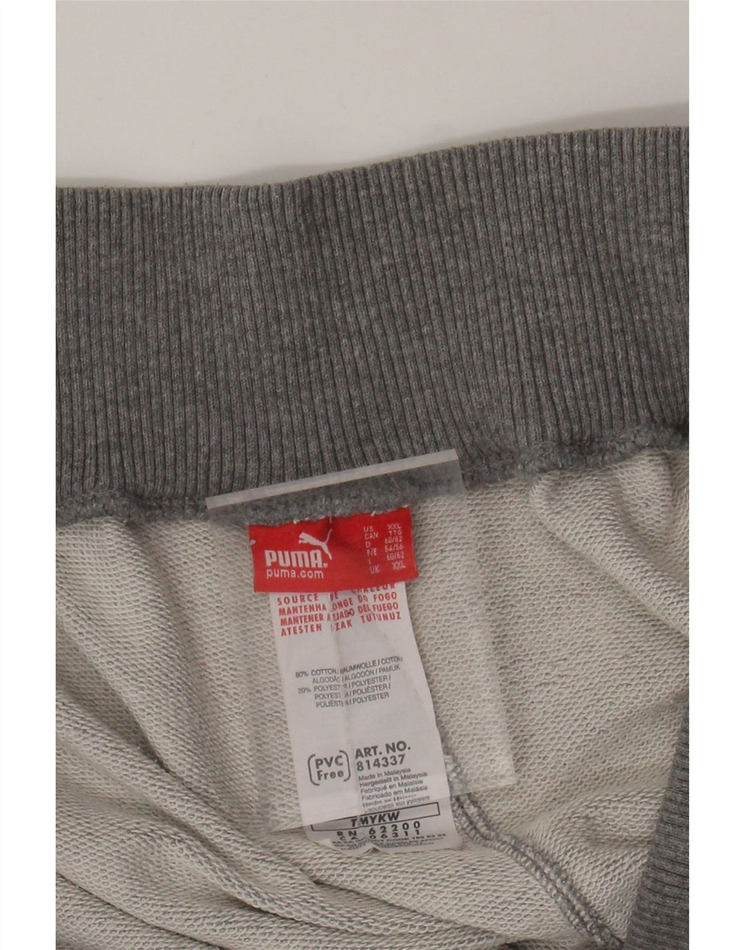 PUMA Mens Tracksuit Trousers 2XL Grey Cotton