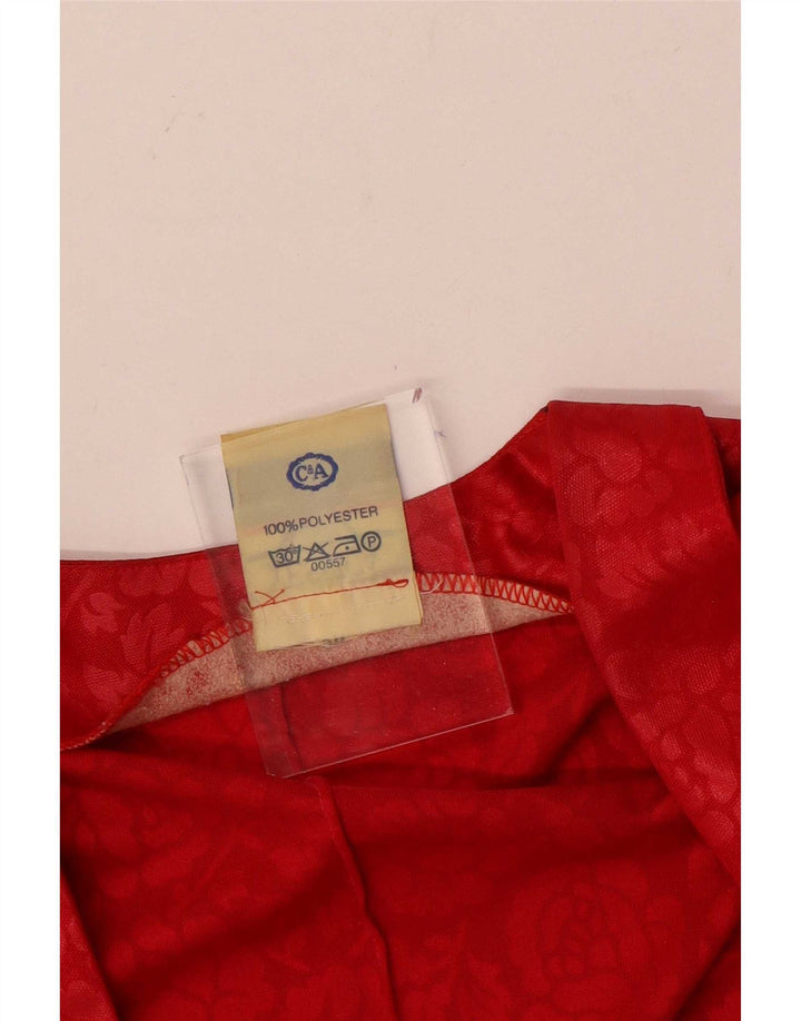 C&A Womens Bolero Top EU 38 Medium Red Floral Polyester
