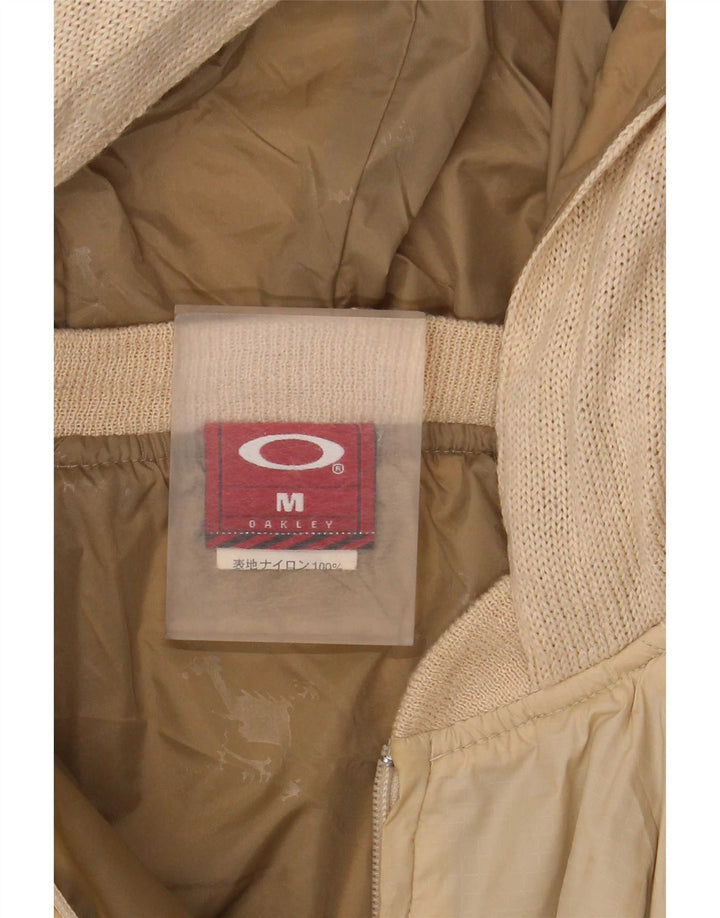 Oakley Herre Hooded Bomber Jacket UK 38 Medium Beige Nylon