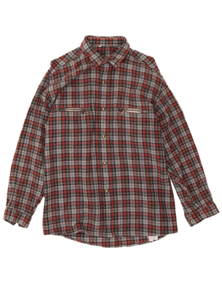 Vintage flannelskjorte til mænd, stor rød ternet