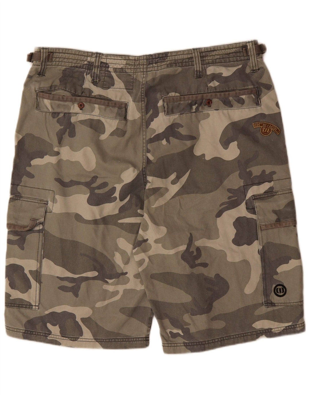 ANIMAL Herre Cargo Shorts 2XL W42 Khaki Camouflage Bomuld