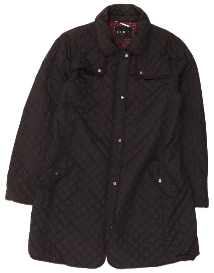 Hobbs Quiltet overfrakke til kvinder UK 14 Stor sort nylon