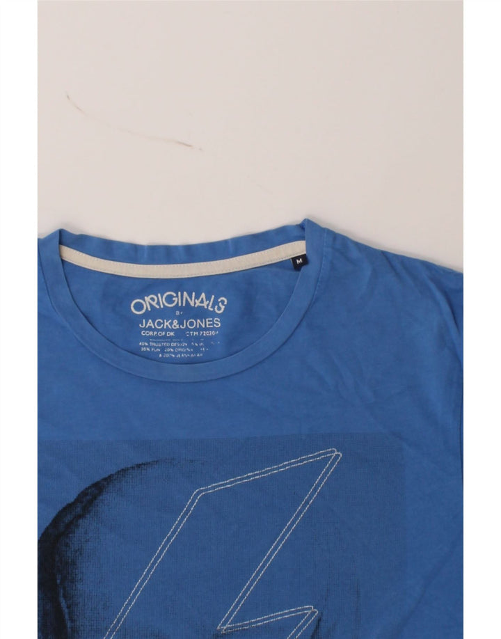 JACK & JONES Mens Graphic T-Shirt Top Medium Blue Cotton Skull Vintage Jack & Jones and Second-Hand Jack & Jones from Messina Hembry 