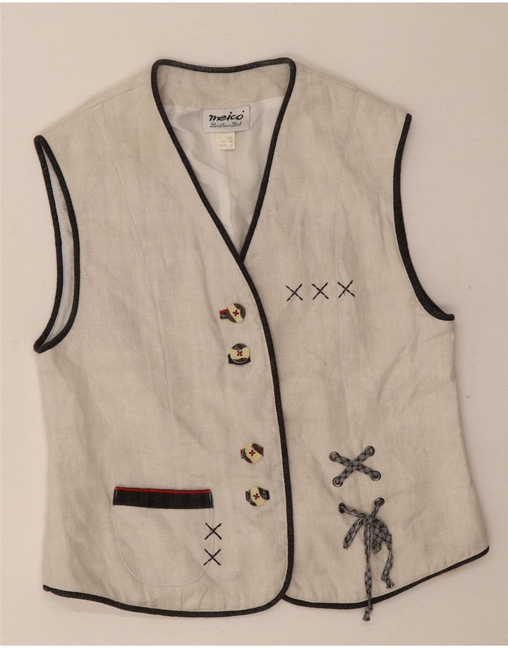 Meico damevest UK 14 Medium hvid hør