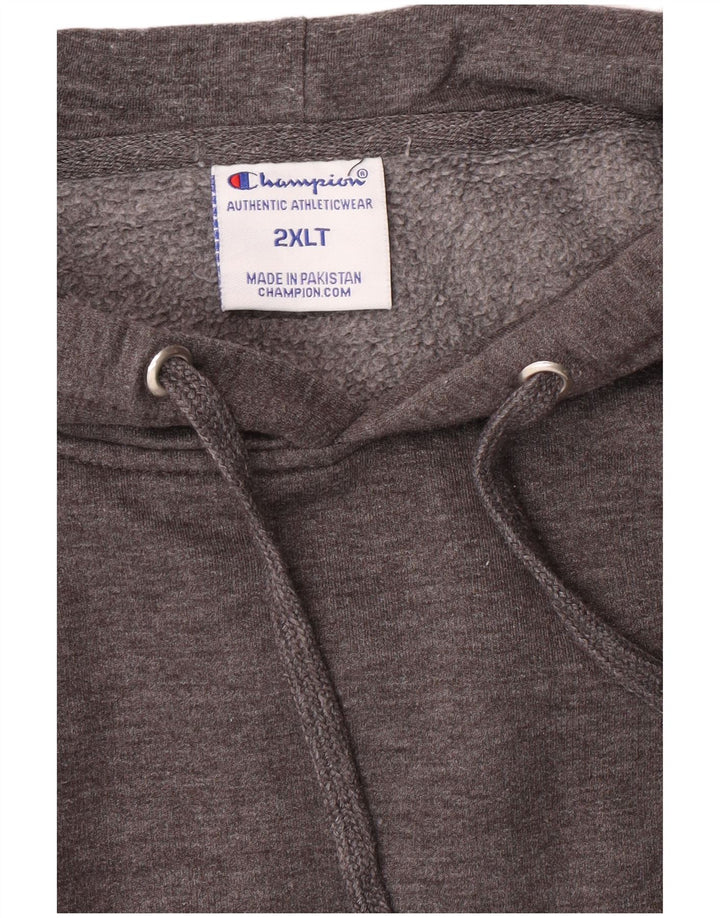 CHAMPION Mens Tall Hoodie Jumper 2XL Grey Cotton