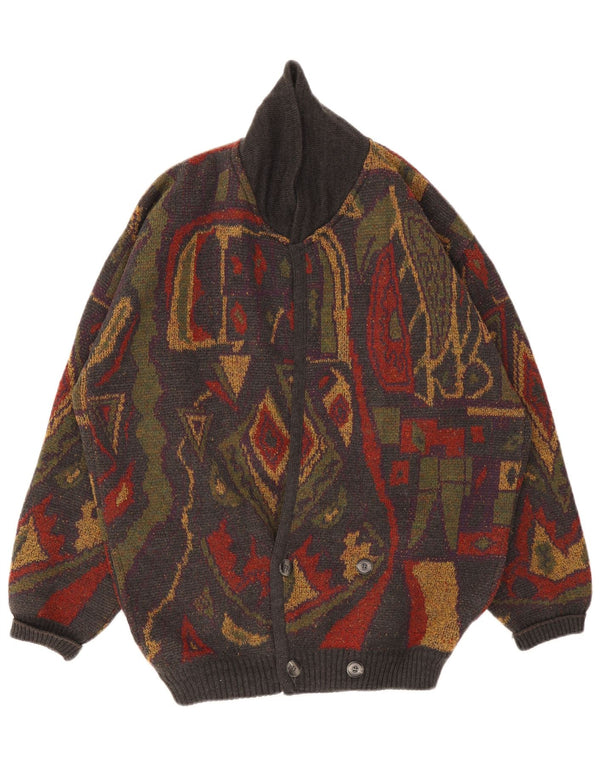 Frank Alexs Herre Cardigan Sweater IT 56 2XL Flerfarvet Geometrisk