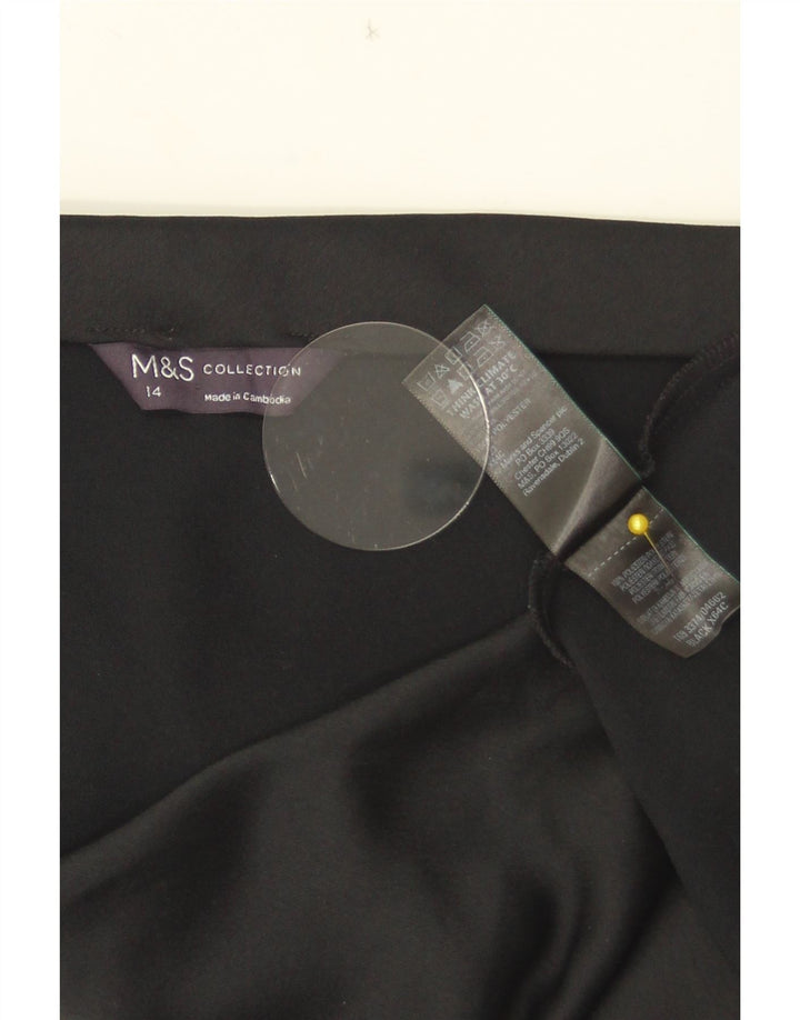 Marks & Spencer A-line nederdel til kvinder UK 14 Large W33 Black Polyester