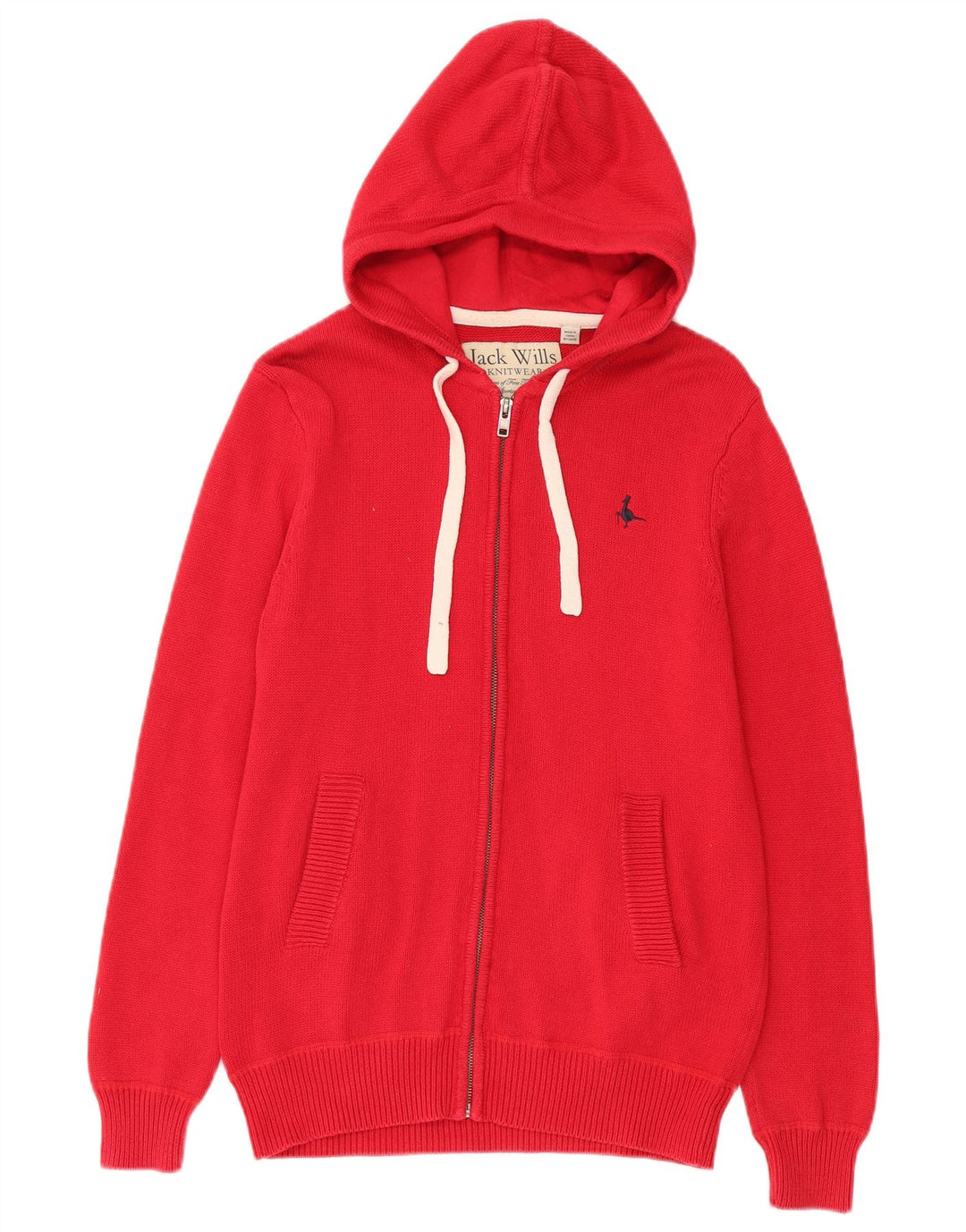 Jack Wills Herre hætte cardigan sweater lille rød bomuld