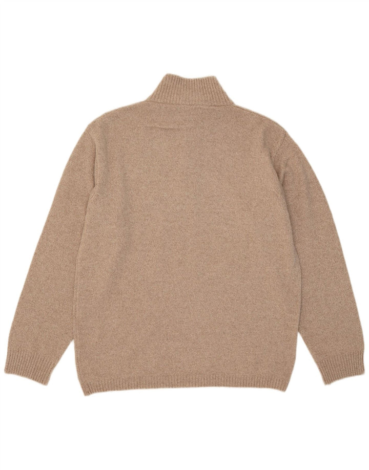 Marlboro Classics Herre Zip Neck Jumper Sweater 2XL Beige Uld
