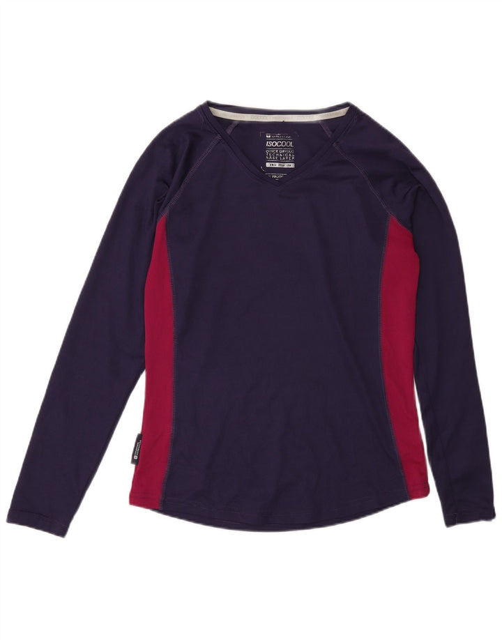 Mountain Warehouse Dame Top Langærmet UK 12 Medium Lilla Colourblock