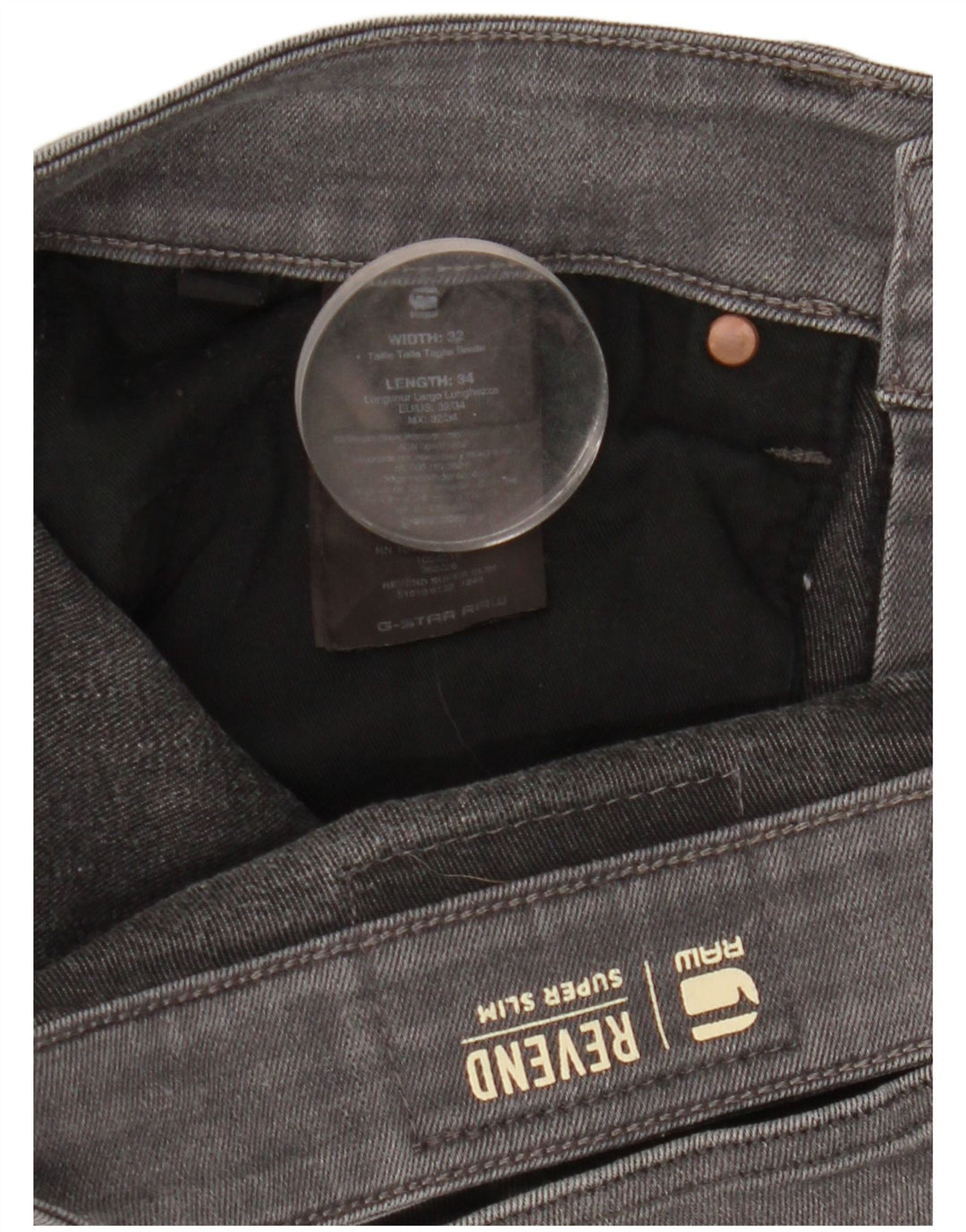 G-STAR Herre Revend Distressed Super Slim Jeans W32 L34 Grå Bomuld