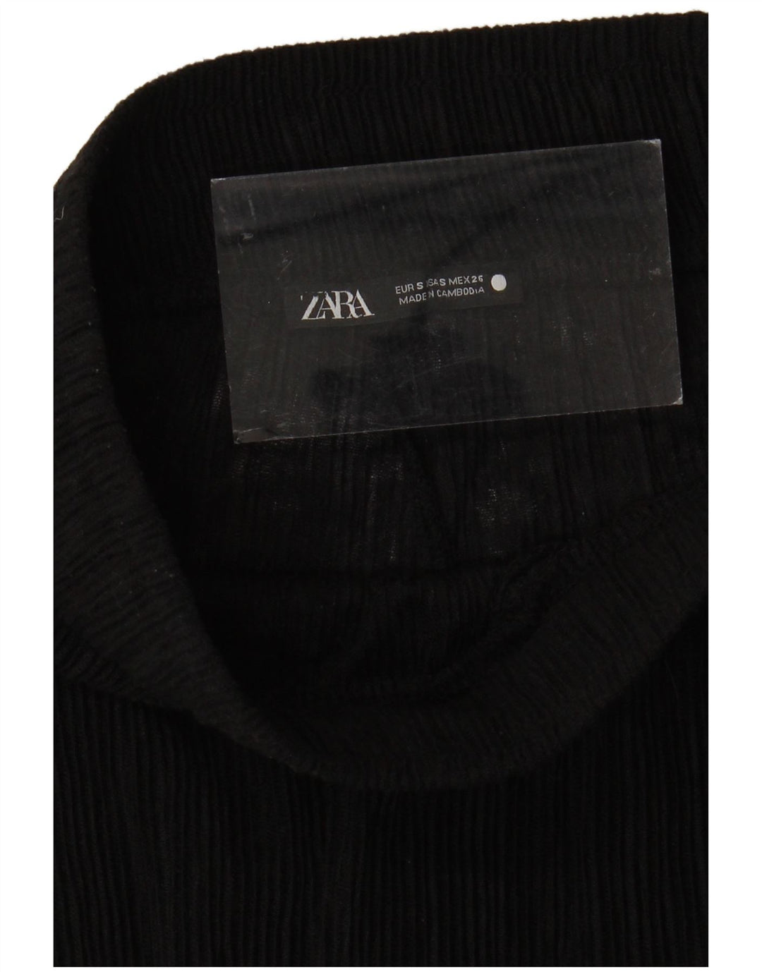 Zara Dame Se Through Wide Leg Bukser Small W24 L31 Sort