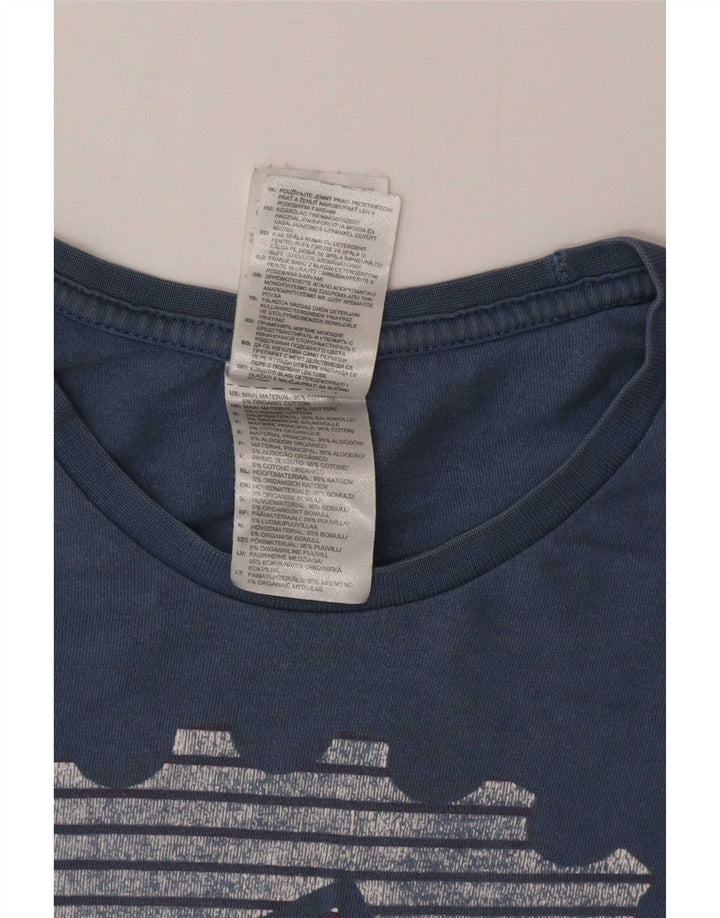 Adidas Grafisk T-shirt top mellemblå bomuld til mænd