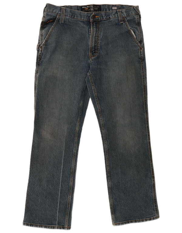 ARIAT Herre Relaxed Fit Cargo Bootcut Jeans W34 L30 Blå Bomuld