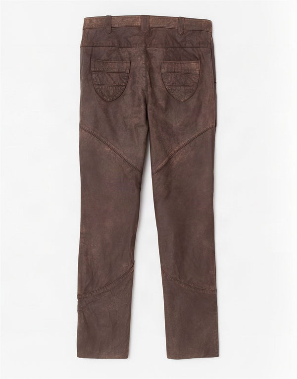 Alba Moda Dame Slim Læderbukser EU 36 Small W26 L32 Brun