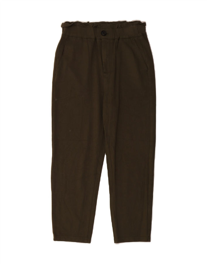 ZARA Womens Slim Chino Trousers Small W28 L22 Brown Viscose Vintage Zara and Second-Hand Zara from Messina Hembry 