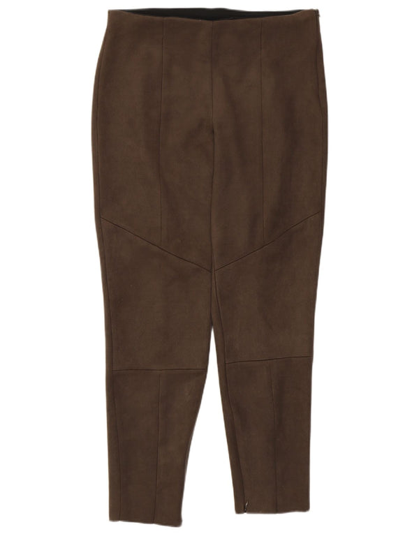 Zara Womens Skinny Cropped Trousers Large W30 L26 Brown