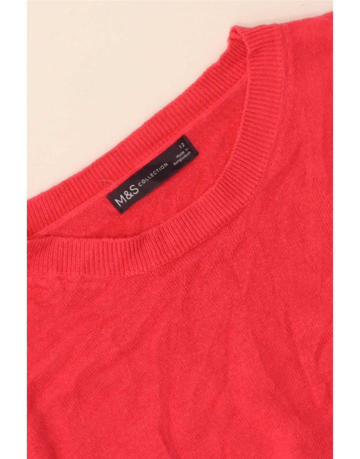 Marks & Spencer Dame Boat Neck Jumper Sweater UK 12 Medium Pink