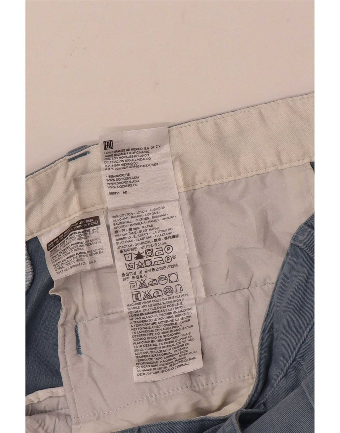 Dockers Herre Cargo Shorts W34 Large Blue Cotton