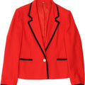 CAGLI Womens 1 Button Blazer Jacket IT 44 Medium Red Wool Vintage Cagli and Second-Hand Cagli from Messina Hembry 
