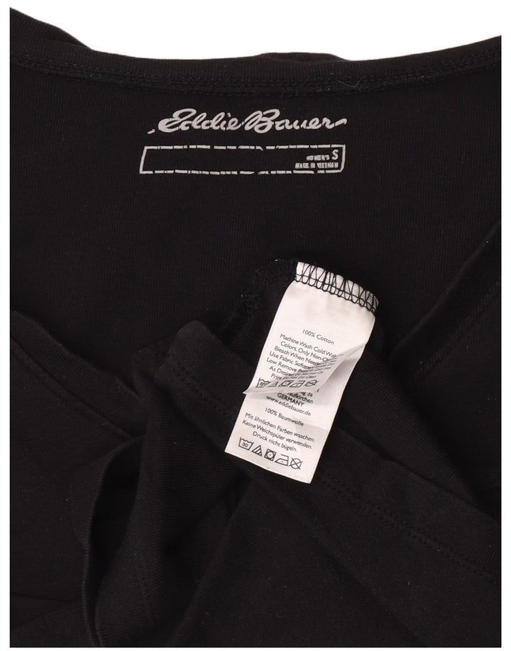 Eddie Bauer Dame Top Langærmet UK 10 Small Black Bomuld