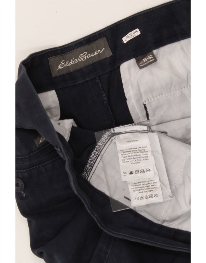 EDDIE BAUER Mens Straight Casual Trousers W35 L32 Navy Blue Vintage Eddie Bauer and Second-Hand Eddie Bauer from Messina Hembry 