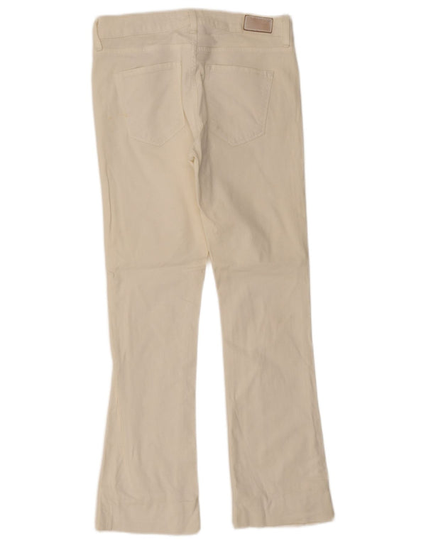 Zara Dame Mid Rise Slim Fit Bootcut Jeans EU 38 Small W28 L28 Off White