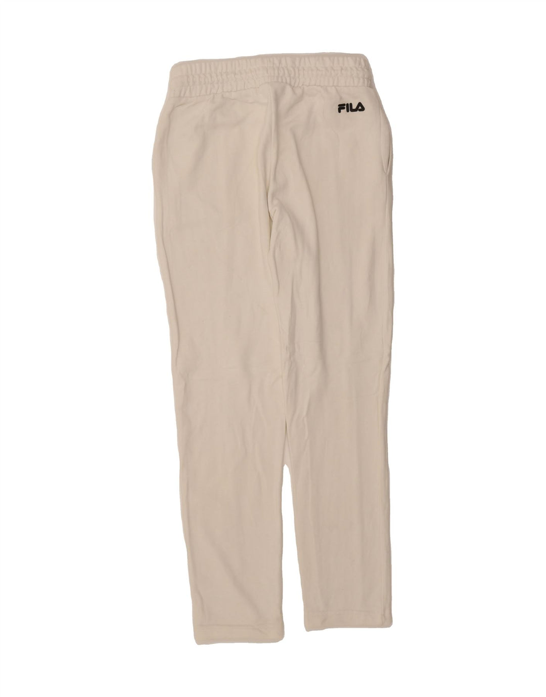 FILA Womens Graphic Tracksuit Trousers UK 10 Small  White Cotton Vintage Fila and Second-Hand Fila from Messina Hembry 