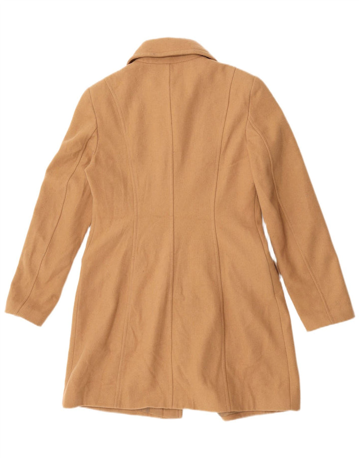 Benetton Dame Overfrakke UK 12 Medium Beige Uld