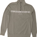 JACK & JONES Mens Graphic Zip Neck Sweatshirt Jumper XL Grey Cotton Vintage Jack & Jones and Second-Hand Jack & Jones from Messina Hembry 