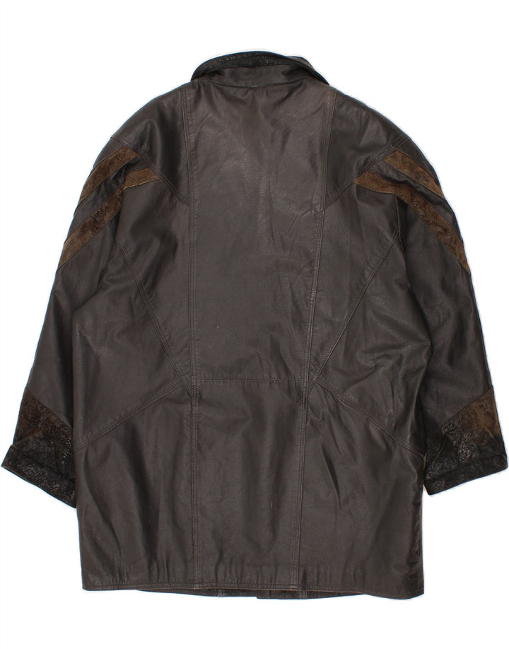 VINTAGE Womens Leather Coat IT 46 Large Black Vintage Vintage and Second-Hand Vintage from Messina Hembry 