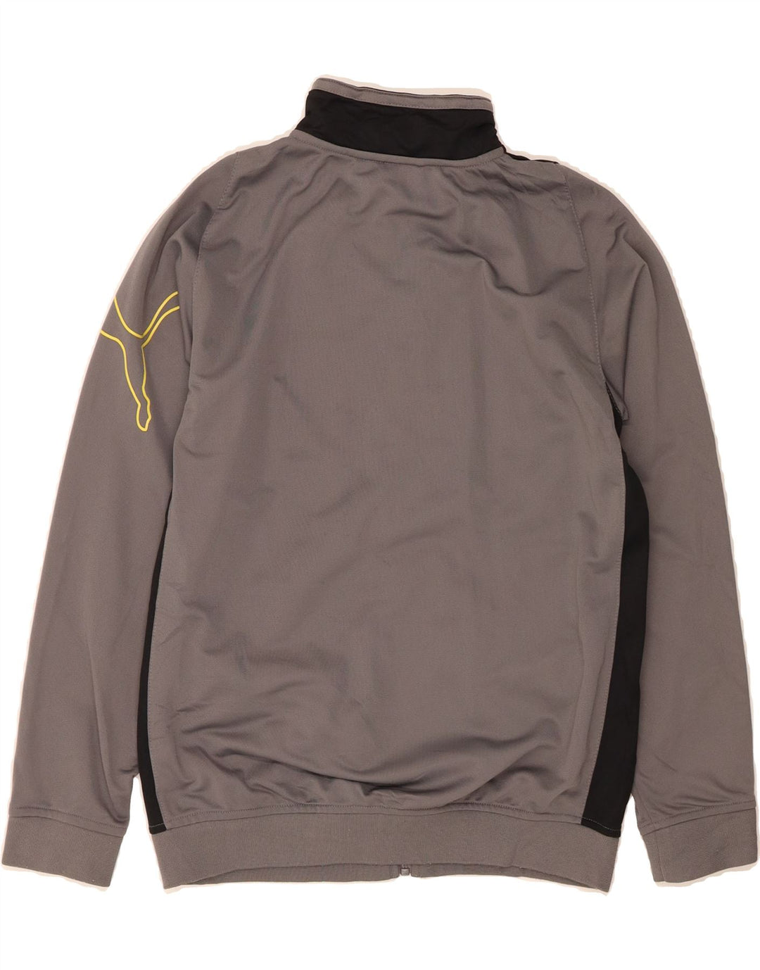 PUMA Boys Graphic Tracksuit Top Jacket 13-14 Years Large  Grey Colourblock Vintage Puma and Second-Hand Puma from Messina Hembry 