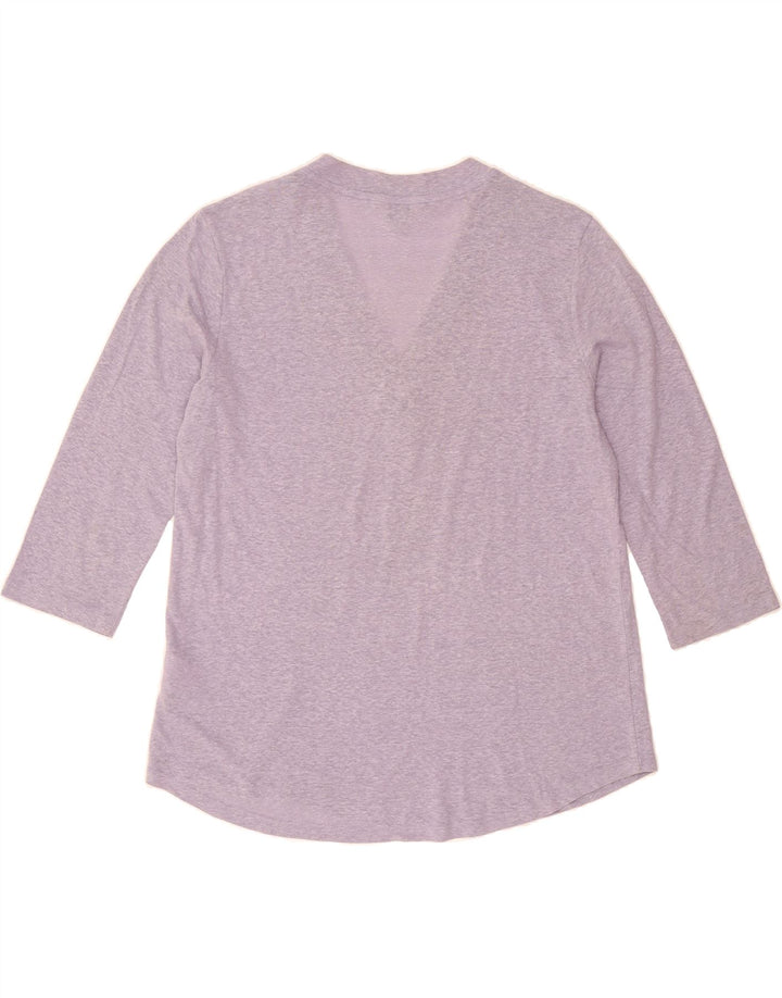 ORVIS Womens Top 3/4 Sleeve UK 14 Medium Purple Linen Vintage Orvis and Second-Hand Orvis from Messina Hembry 