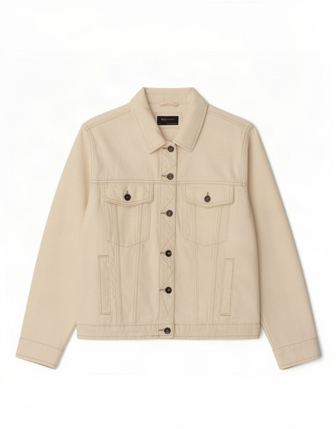 Marks & Spencer Dame denimjakke UK 24 4XL Off White Bomuld