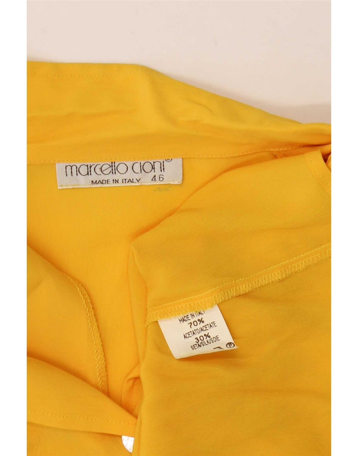 Marcello Cioni Dame Skjorte Bluse IT 46 Stor Gul Acetat