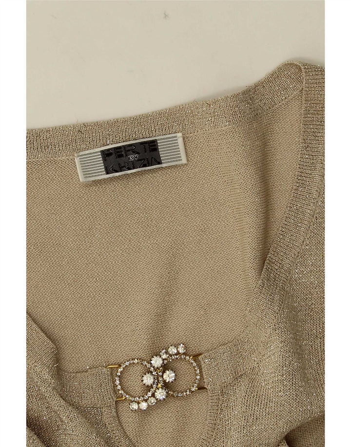 Perte by Krizia Dame Top 3/4 ærmer UK 12 Medium Beige