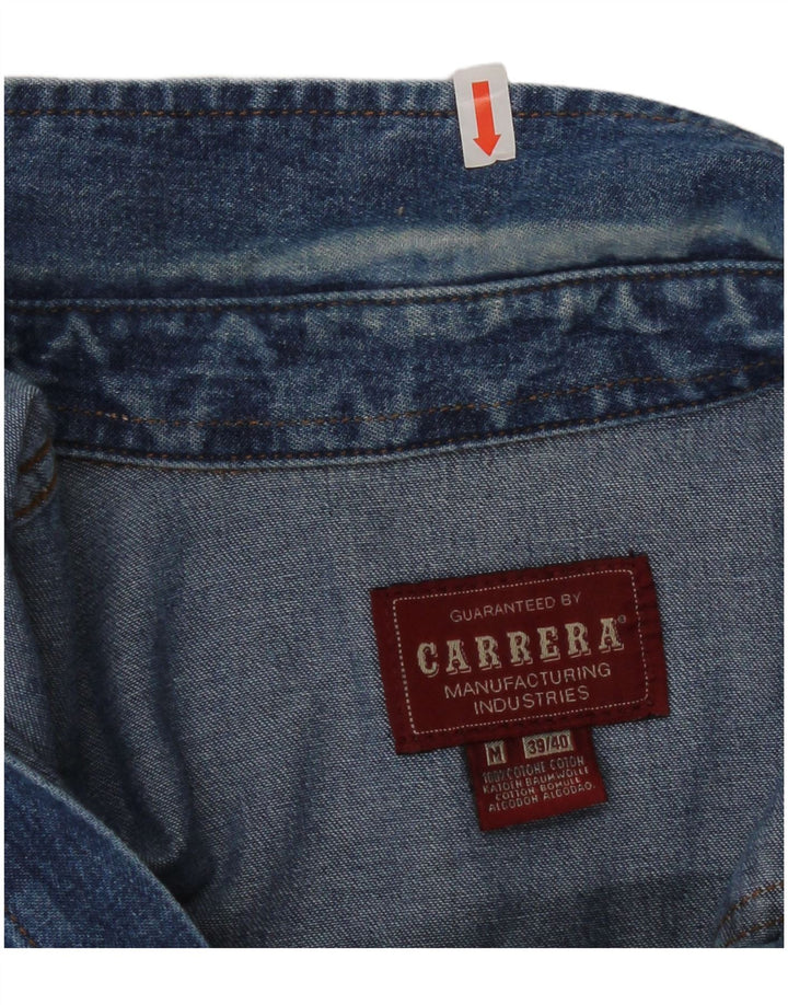 Carrera Denimskjorte til mænd Størrelse 39/40 Medium Blue Cotton