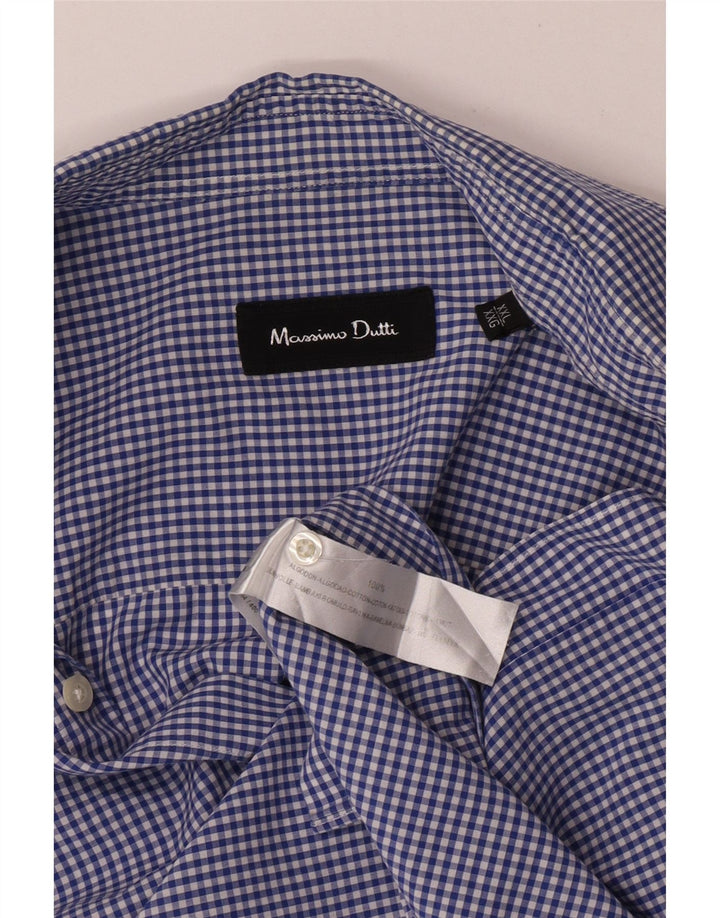 Massimo Dutti Herreskjorte 2XL Blå Gingham Bomuld