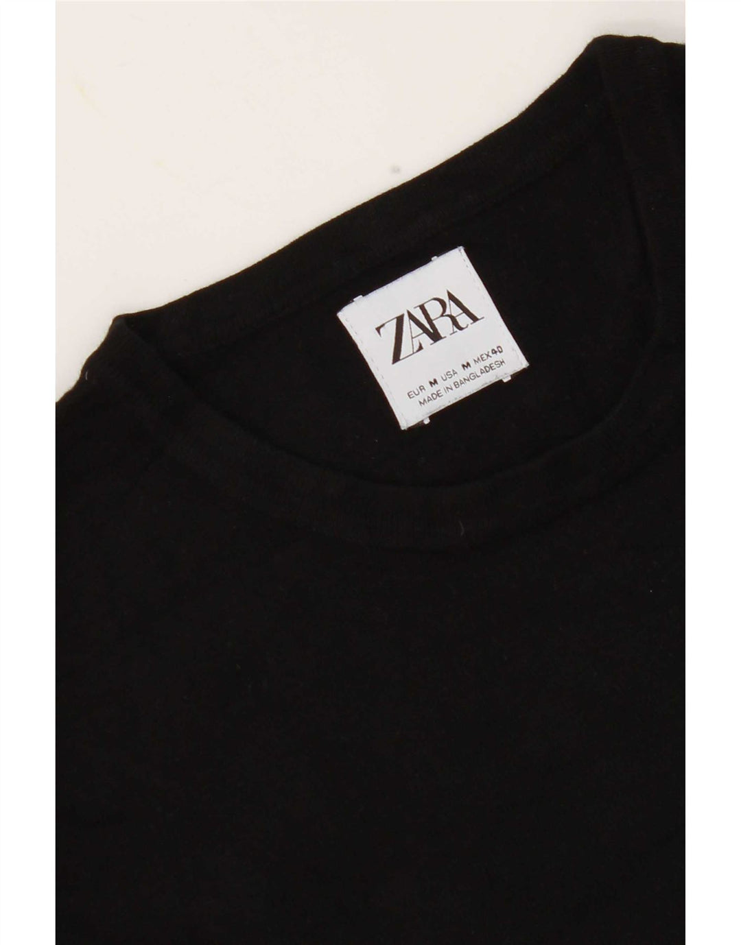 Zara Herre sweater med rund hals, medium sort