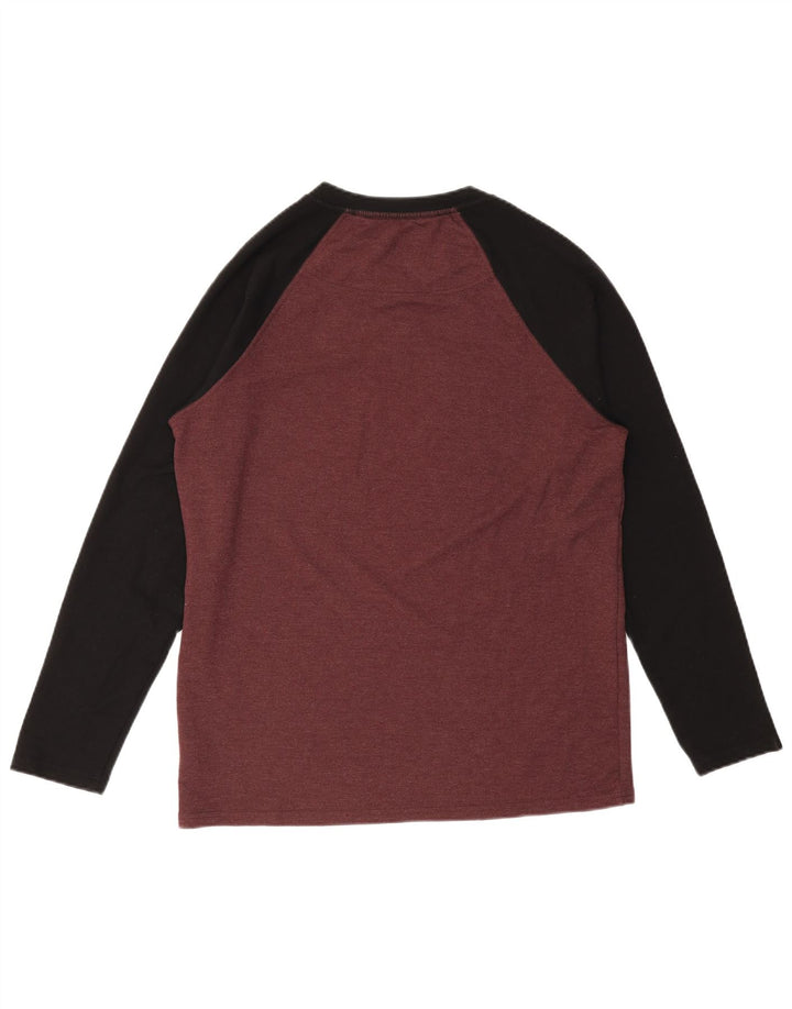 ORVIS Herre Top Langærmet Medium Bourgogne Colourblock Viscose